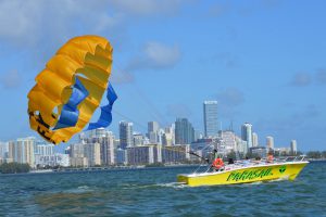 Parasailing boat flying Parachute