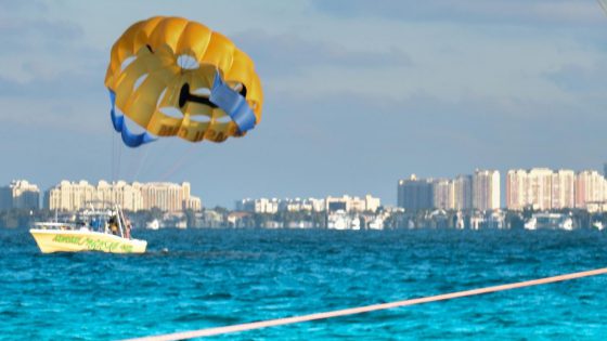 Sky view while parasailing in Miami