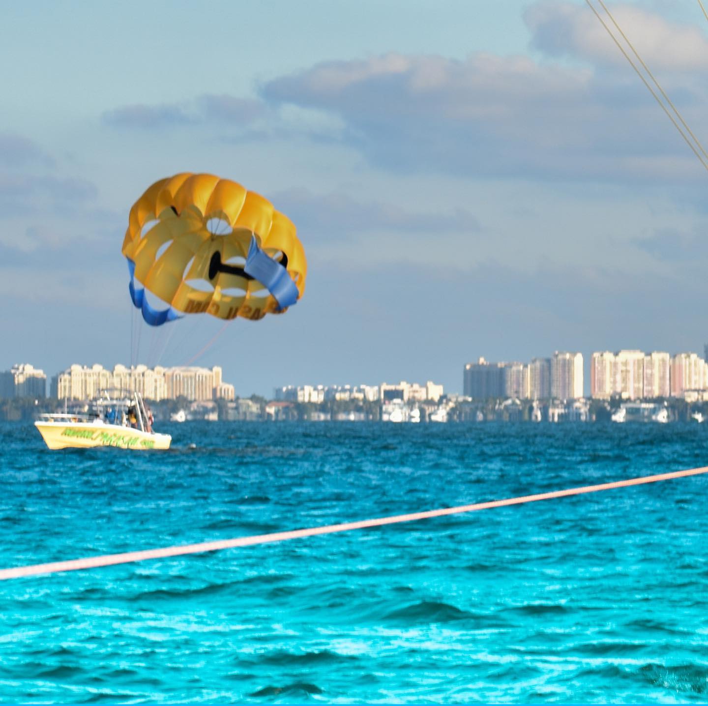 Sky view while parasailing in Miami